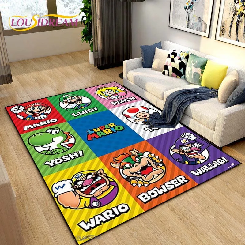 Alfombra antideslizante con diseño de tubos de estilo retro, de la colección CARTOON-M-MA-RIOS, ideal para la sala de estar, el dormitorio, la sala de juegos, la cocina o como tapete para la oración. Perfecta como regalo o para decorar.