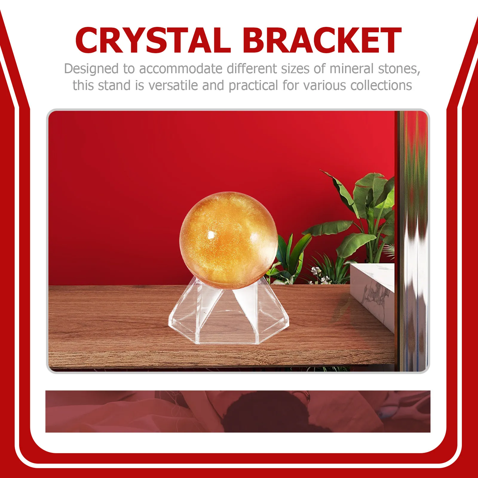 10Pcs Acrylic Mineral Specimen Stand Transparent Crystal Display Base Hexagon Design for Rocks Crystals Spheres Home Office