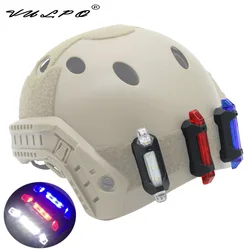 VULPO Tactical Helmet zaino Signal Light USB ricaricabile ciclismo lampeggiante softair avvertimento sportivo lampada salvavita