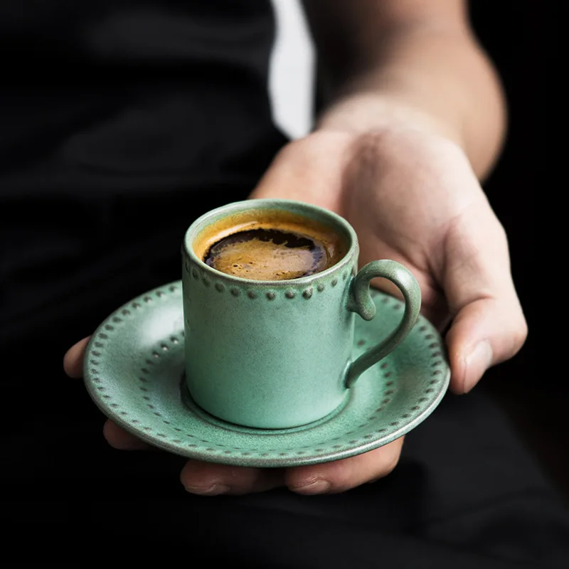 

Japanese Retro Coffee Cup Set Ceramic Espresso Cup 75ml Elegant Fine