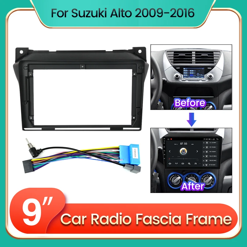 

Car Radio Stereo Fascia 2Din Frame for Suzuki Alto 2009-2016 Panel Dash DVD Player Cable Adapter Dash Fascia Kit​