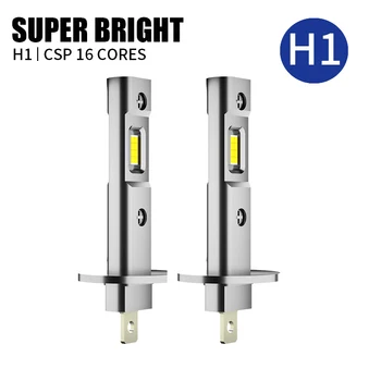 2 adet 20000LM H1 LED far ampulü H1 LED CSP Canbus LED sis lambası fansız kablosuz Mini boy otomatik lamba 12V 6000K beyaz