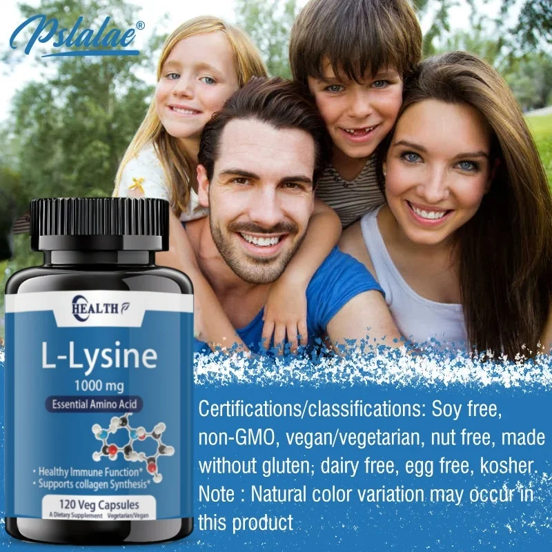 L-lysine 1000mg | 100 Coated Capsules | Free Form Dietary Supplement | Vegetarian, Non Gmo, And Gluten Free Formula