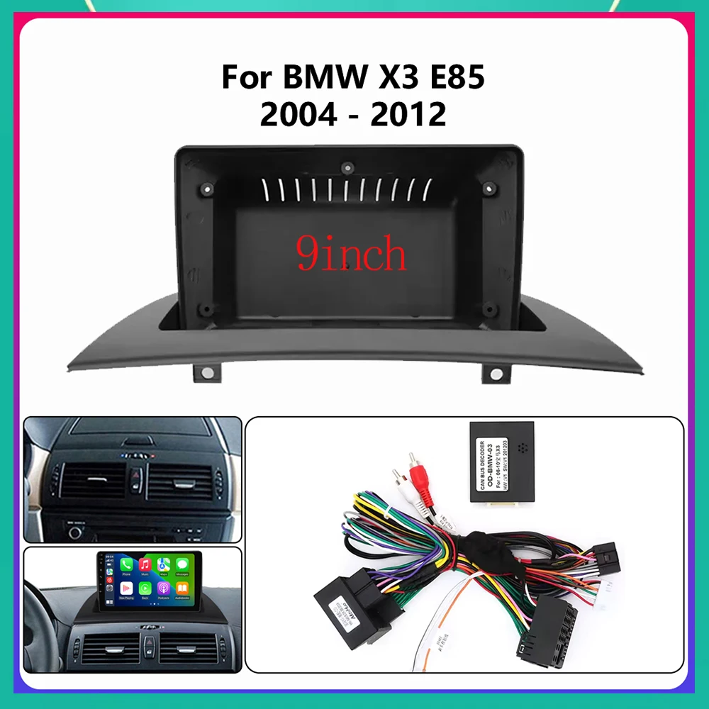 

Car Android Radio Stereo Player Frame Fascia For BMW X3 E83 2004-2012 Panel Power Cord Wiring Cable 16Pin Harness Canbus