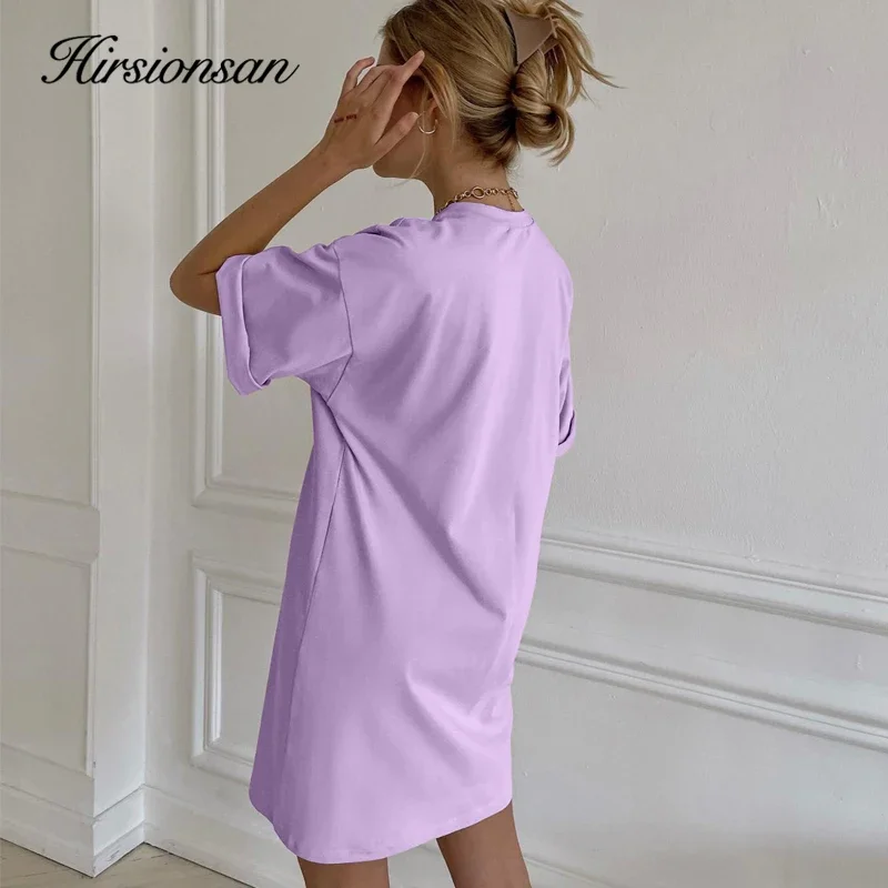 Hirsionsan ผ้าฝ้ายนุ่ม T เสื้อผู้หญิงฤดูร้อน Harajuku เอวสูงชุดมินิสายหญิงยาว Tees Casual เสื้อผ้าหลวม