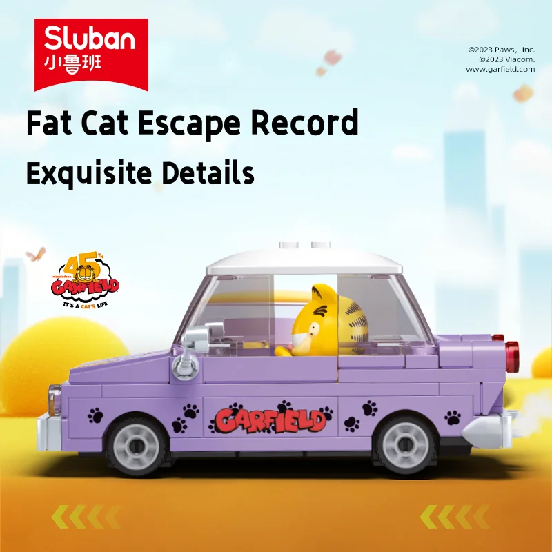 Sluban Building Block Toys Designer Toy Anime Movies Series B1222 Fat Cat Vintage Car 218PCS Compatible With Leading Brands