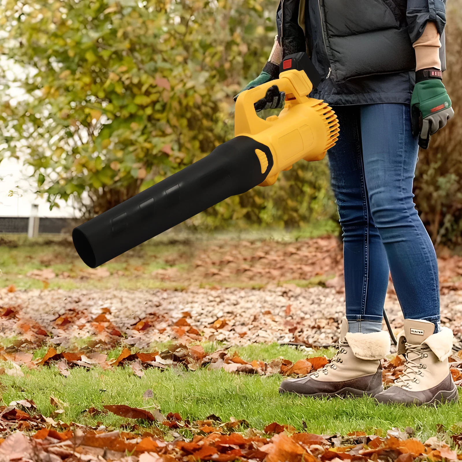 

3000W Cordless Leaf Blower Handheld Blower Removing Leaves with 2 Batteries