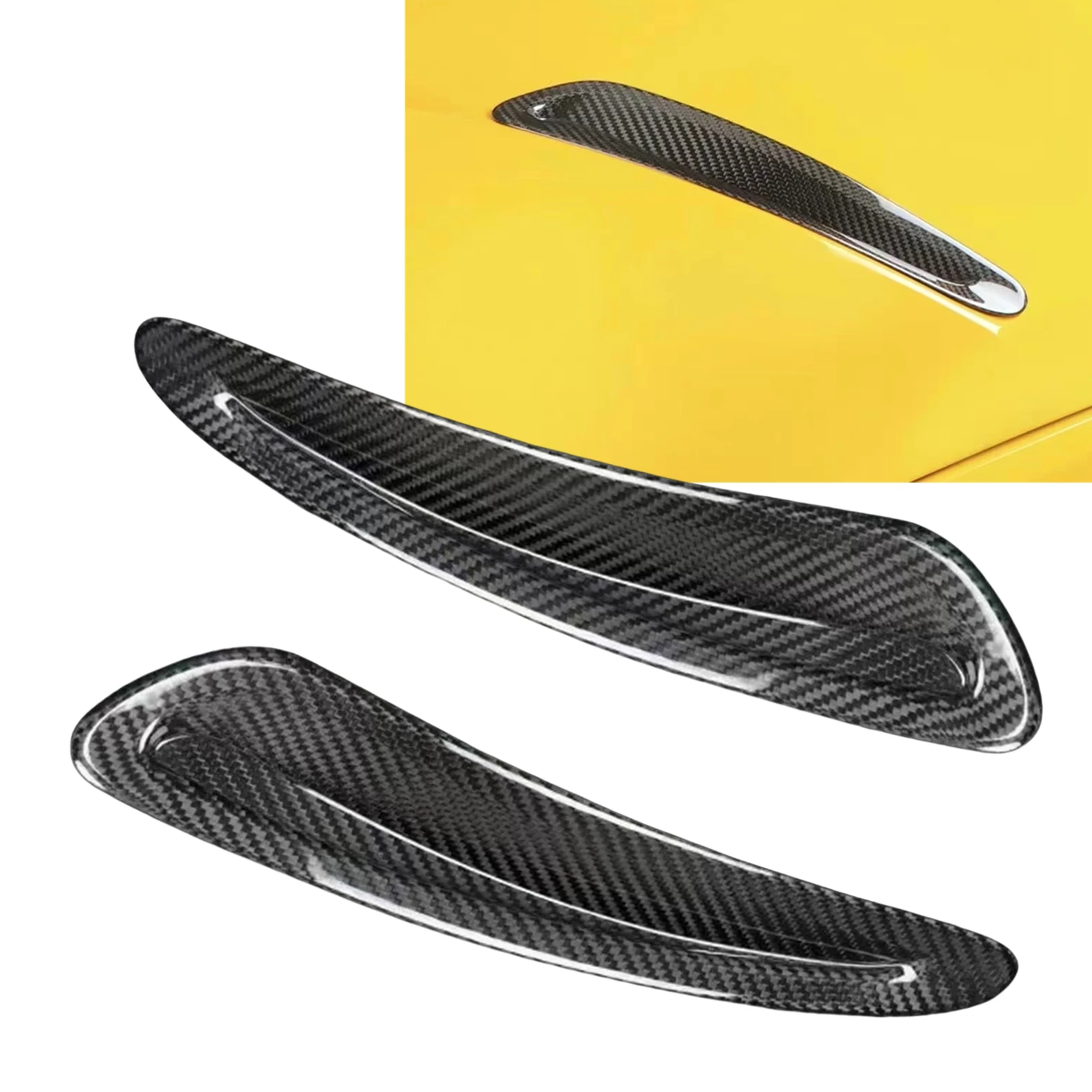 For Toyota Supra MK5 A90 2019-2024 Real Carbon Fiber Front Hood Air Vent Intake Trim Cover Engine Scoop Side Outlet Frame Canard