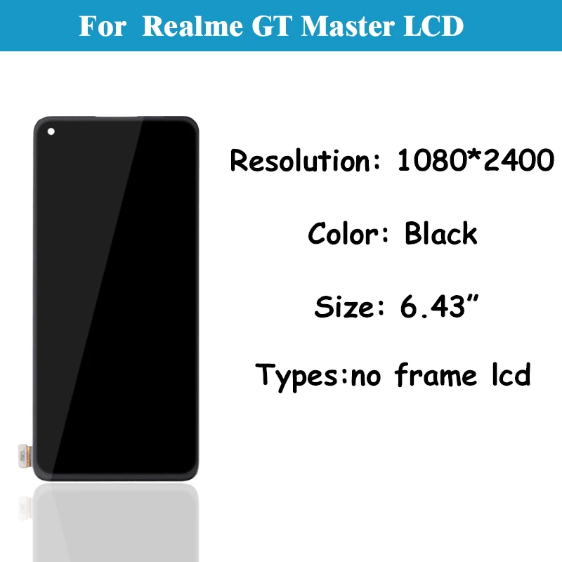 For OPPO realme GT master  OLED/TFT LCD Display Touch Screen Digitizer Assembly Replacement For RMX3363 RMX3360 LCD Display