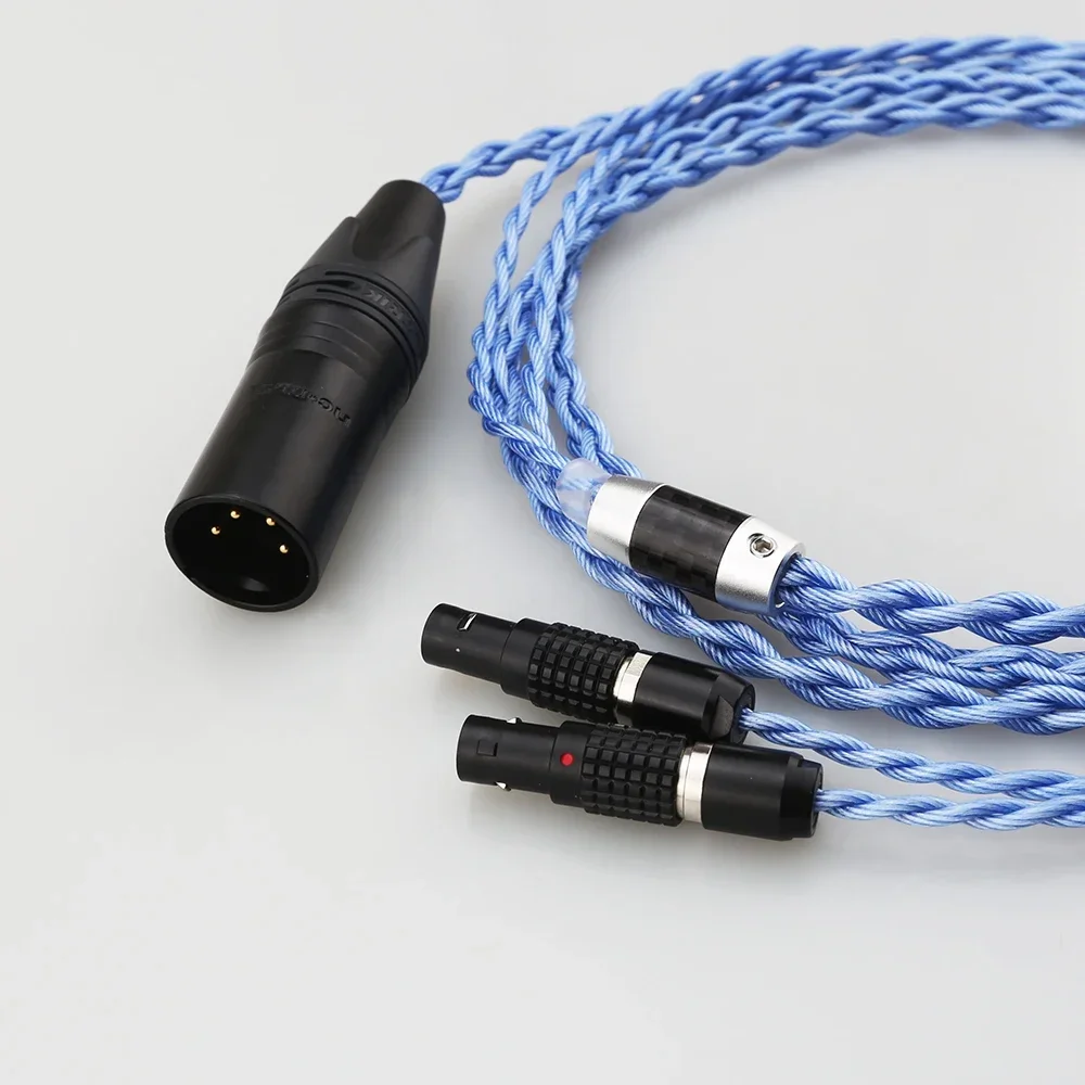 HIFI 2.5mm/4.4mm/3.5mm OCC Litz 실버 도금 업그레이드 케이블 Focal Utopia Fidelity Circumaural 헤드폰