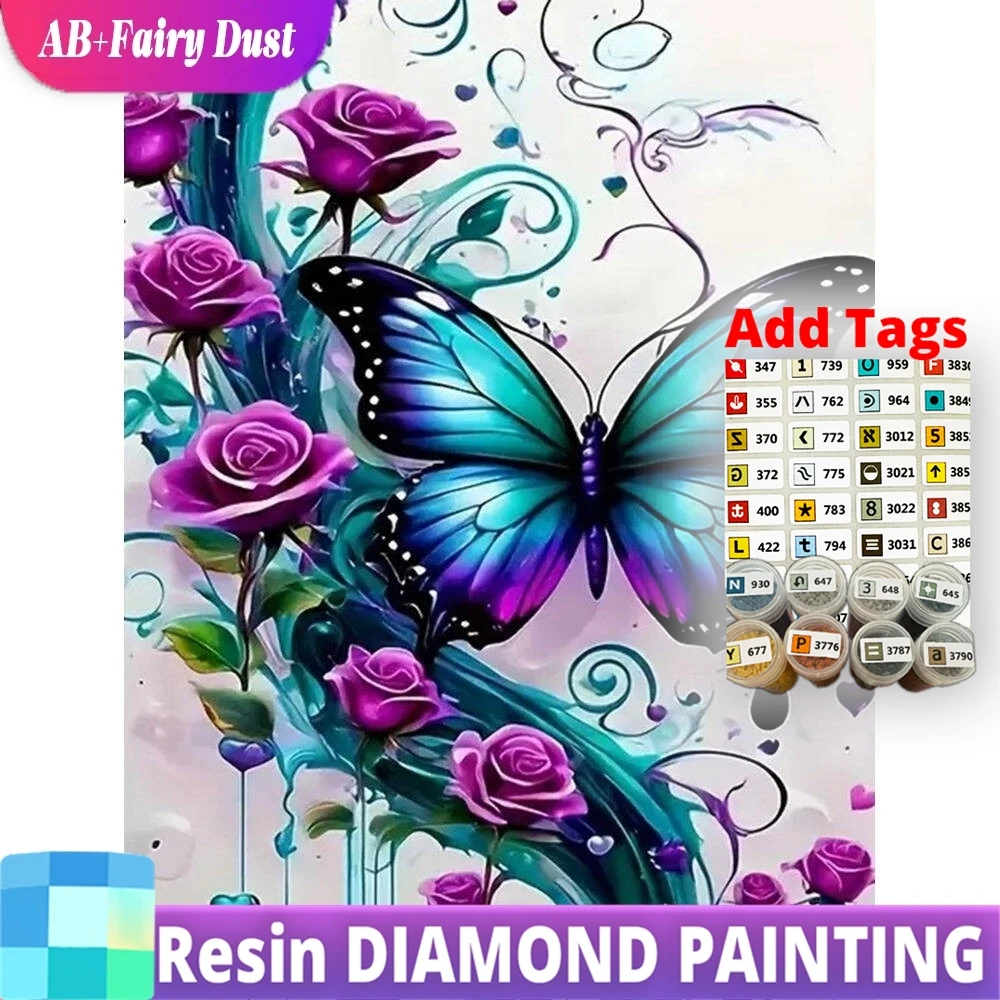 

Алмазная мозаика AB Fairy Dust: бабочка, животные, цветы. Набор для вышивания и рукоделия из акрила. Декор для дома.