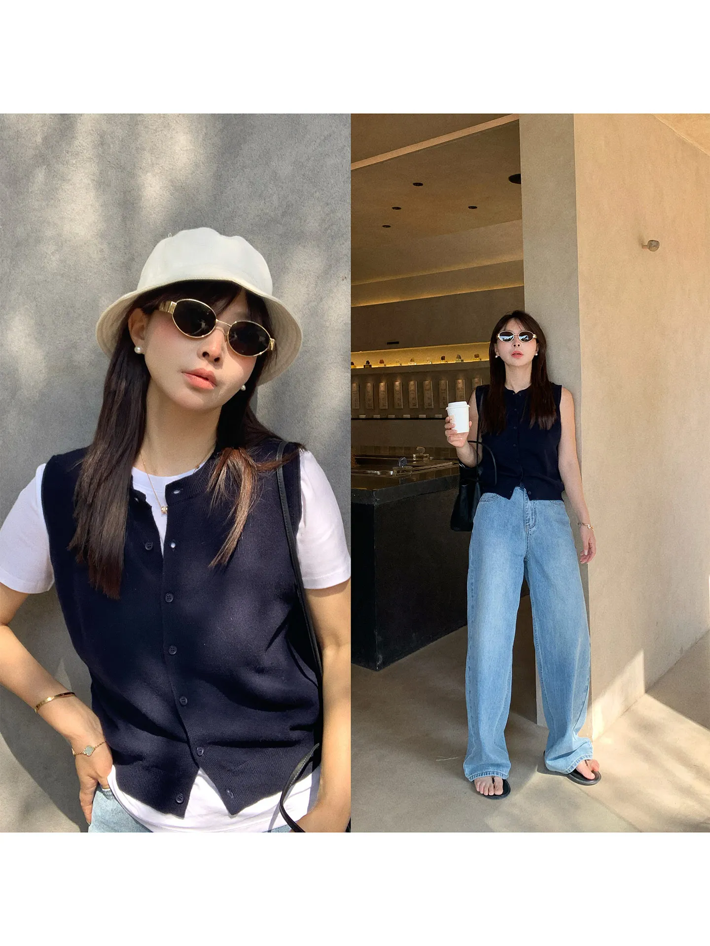 

Элегантный синий шерстяной жилет 333sss, женский вязаный топ без рукавов в стиле Commuter, весенне-летняя мода, корейская версия