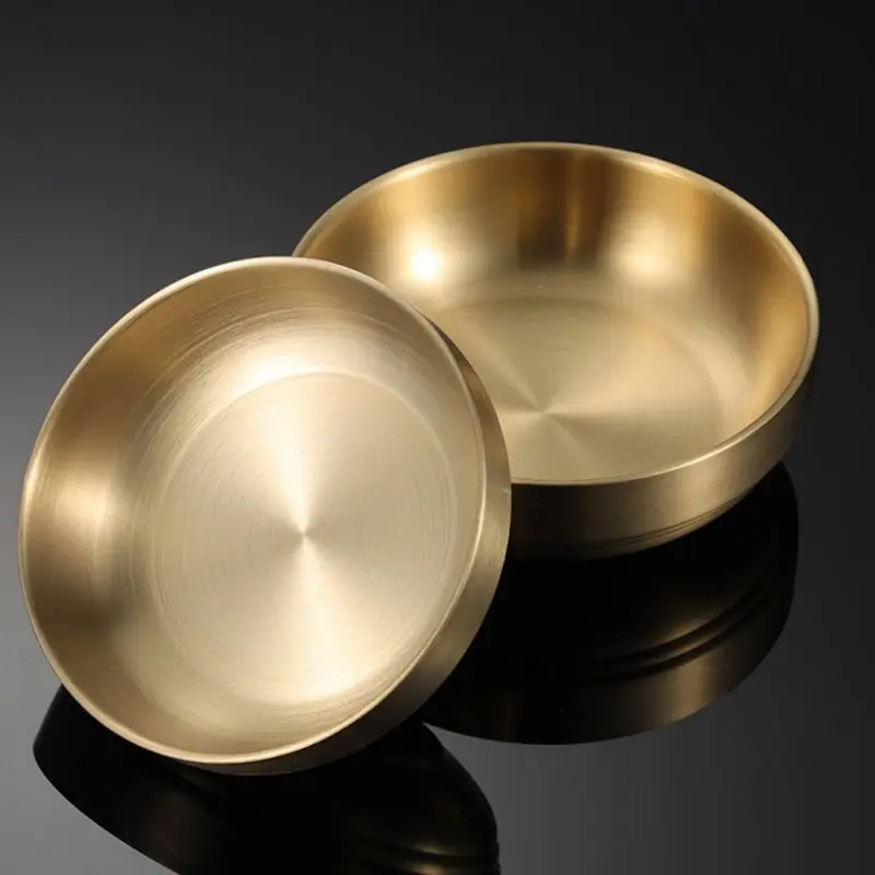Heat Insulated Stainless Steel Bowl Mixing  Double Layer Rice s Metal Ice Cream Soup s for Kitchen Flatware
