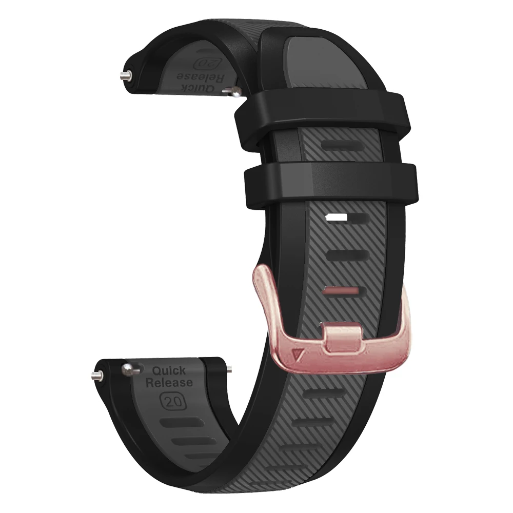 Tali jam tangan silikon, 20mm untuk Garmin Forerunner 165 165M 245 645, gelang jam musik untuk Vivoactive 5 3 Venu SQ 2 Plus
