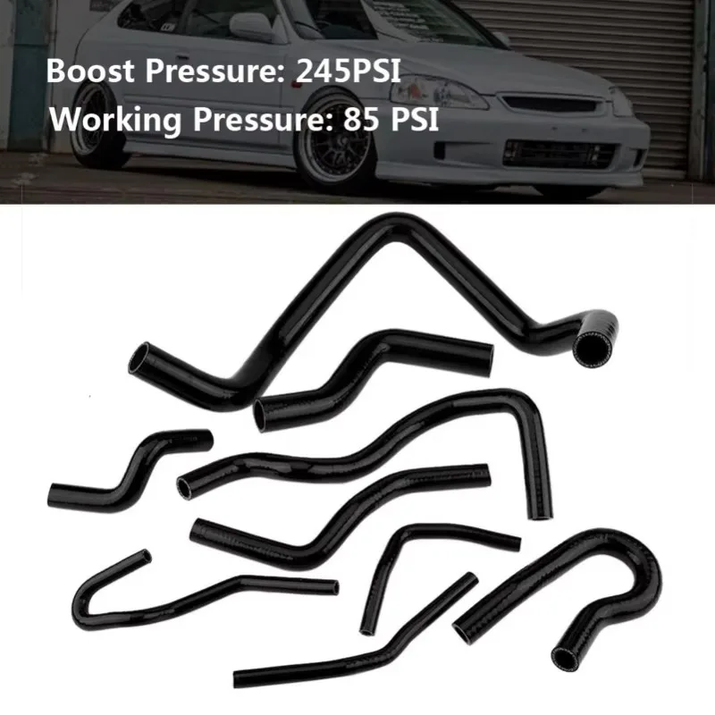 9 Uds para Civic D15 D16 SOHC EG EK 1992-2000 Kit de manguera de radiador de coche de silicona reemplazo nuevo 2025