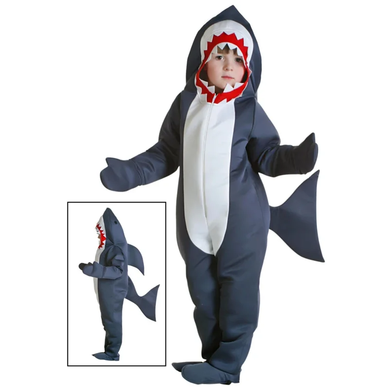 Halloween Costume For Kids Shark Costume Child Grey Shark Jumpsuit Animal Birthday Party Girls Boys Purim Cosplay OI5026