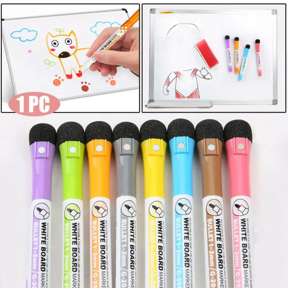 Magnetic Whiteboard Pen White Board Markers Writing Drawing Board Marker Water-Based Pen with Erasable Cap Office Supplies