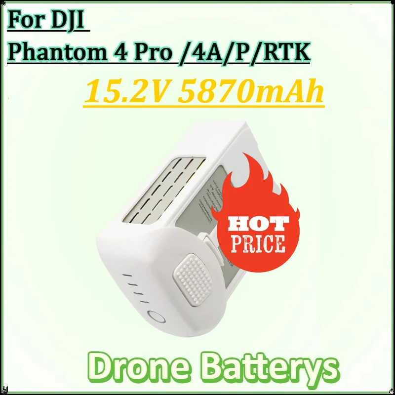 

New for DJI Phantom 4 Pro Drone Battery Flight Time 30 Minutes Phantom 4/4 Advanced/4 Pro V2.0 Series Accessories 15.2V 5870mAh
