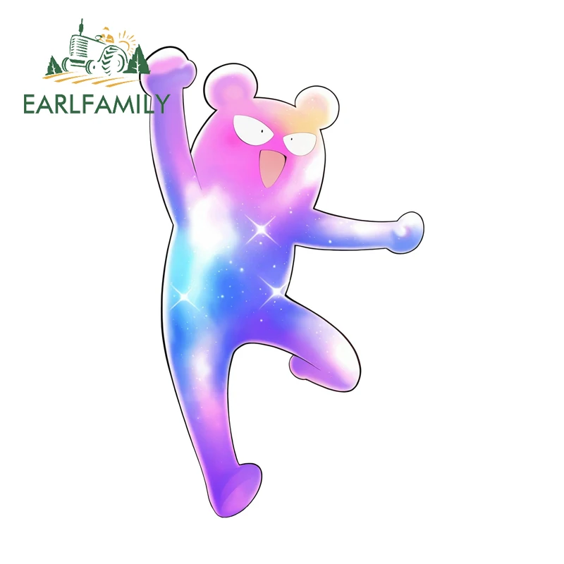 

EARLFAMILY Наклейка на автомобиль с мультяшным красочным медведем Miyu Cos, забавная аниме-наклейка в стиле лоли, наклейка для маскировки царапин, аксессуары для холодильника и ноутбука