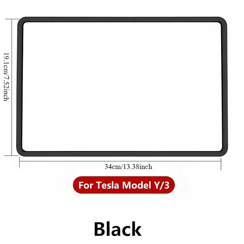 1Pcs Car Center Console Screen Protector & Silicone Frame for Tesla Model Y/3  Fits Center Touchscreen Knee Protection