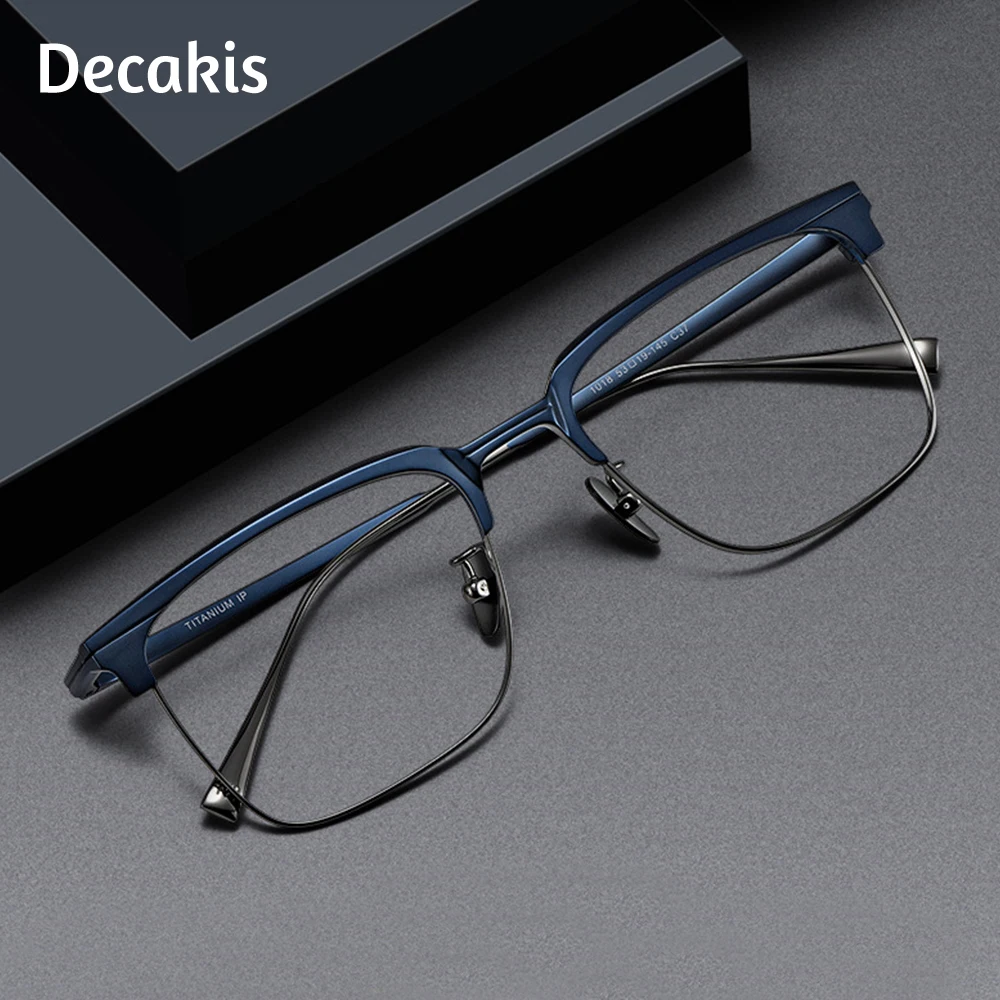 

Японские дизайнерские очки из чистого титана, мужская оправа, брендовые, с защитой от синего света, деловые, квадратные