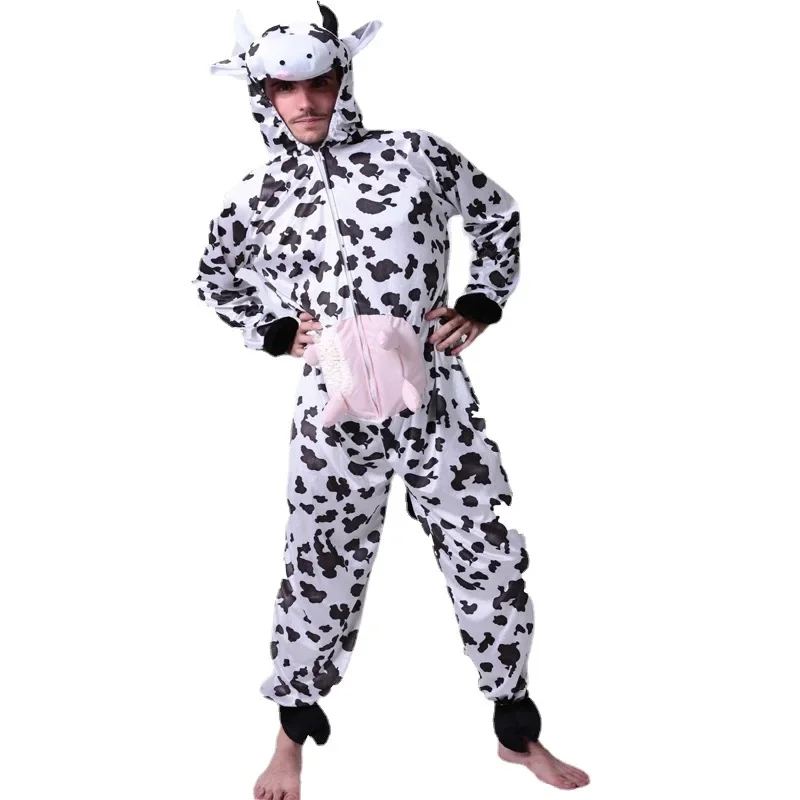 

Cow Cosplay Costume Men Jumpsuit Halloween Animal Cosplay Anime Stage Performance Wear Funny Party Show Role Play Clothes 2024