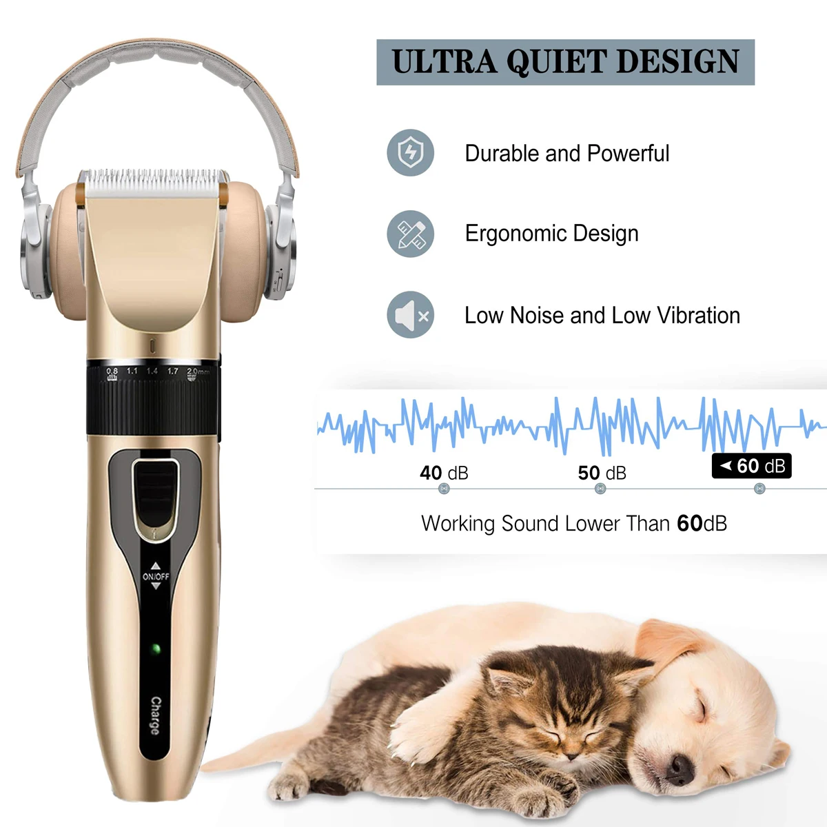 Dog Clippers Grooming Kit For Pet Cat Dog Hair Clippers Trimmer Rechargeable Low Noise Professional Pet Hair Shaver Pet Supplies