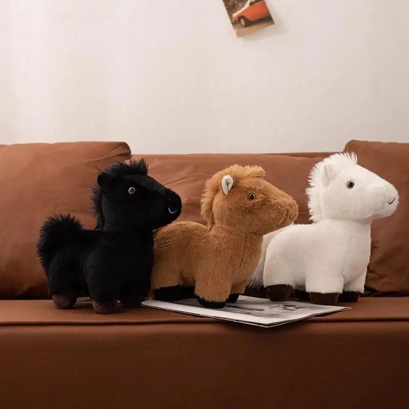 حلقات مفاتيح قطيفة على شكل حيوان، حصان محشو، قلادة زرافة، دمية حمار لطيفة