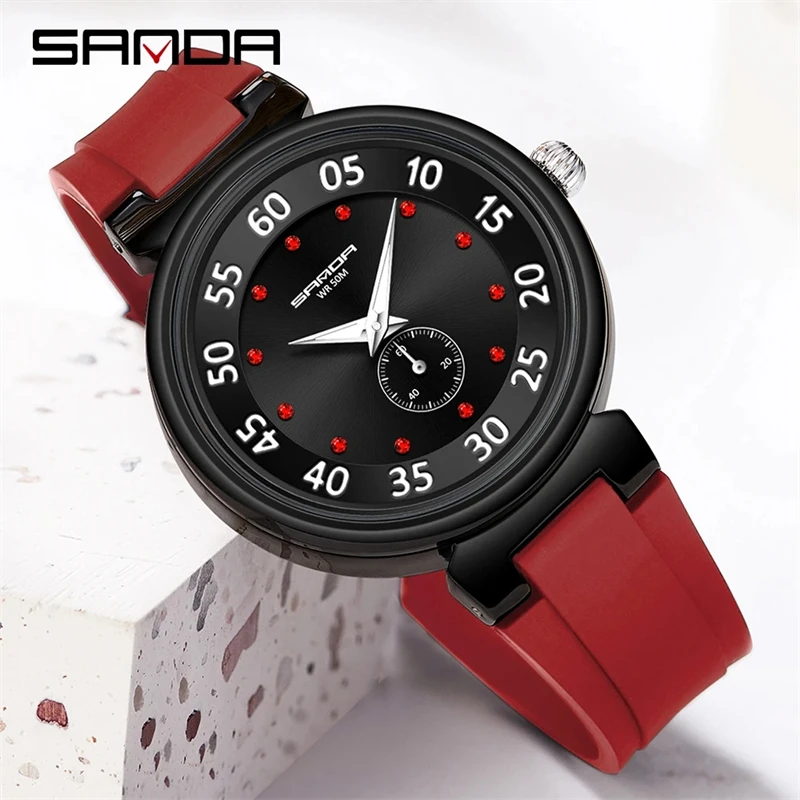 SANDA 3212 New Men Quartz Sports Watch Fashion Casual Men's Clock Chronograph Luminous Finger 50M Waterproof Relogio Masculino