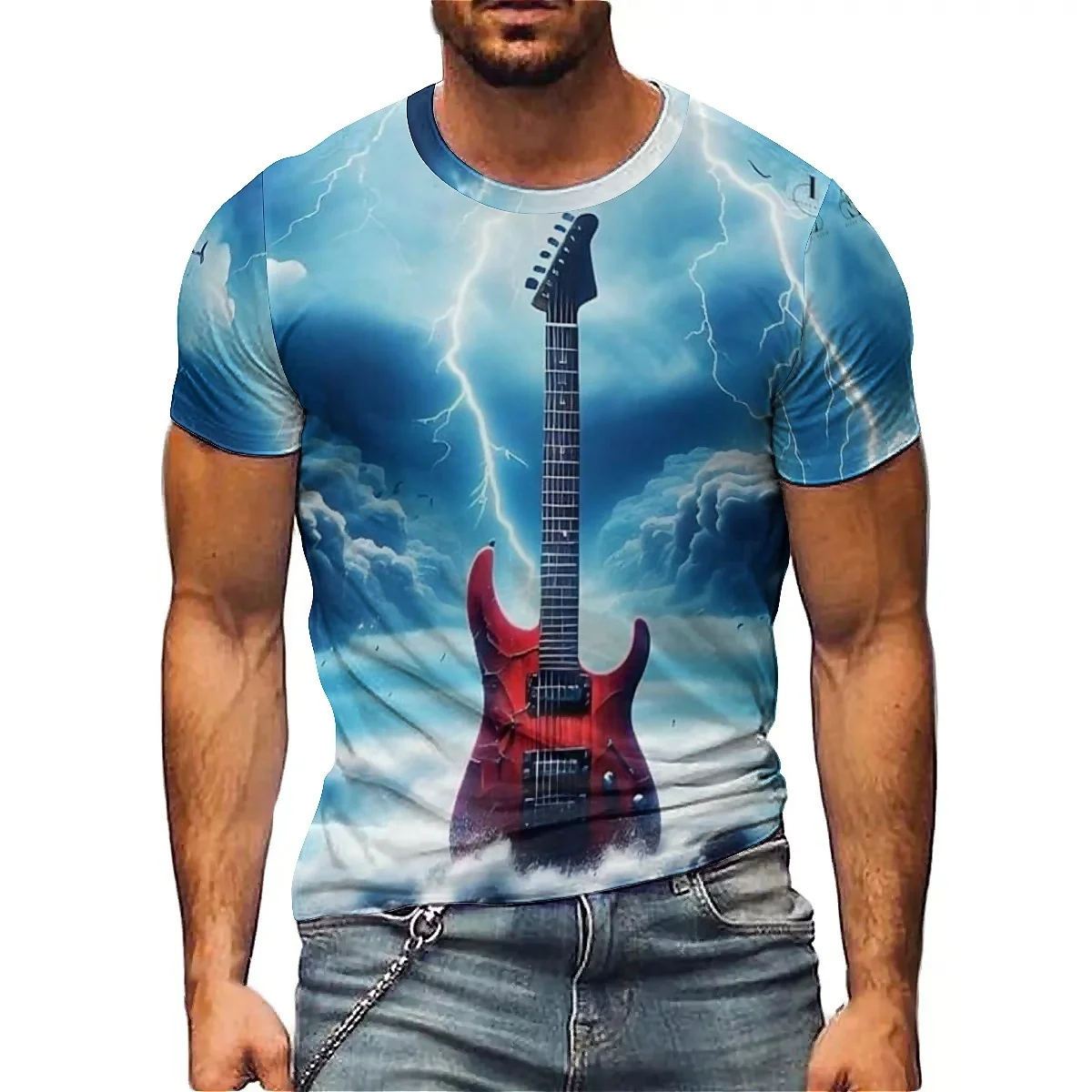

New Men's Anime Cartoon Harajuku Style 3D Printed Short Sleeve T-shirt Loose Polyester Fiber Soft and Comfortable Breathable Fab