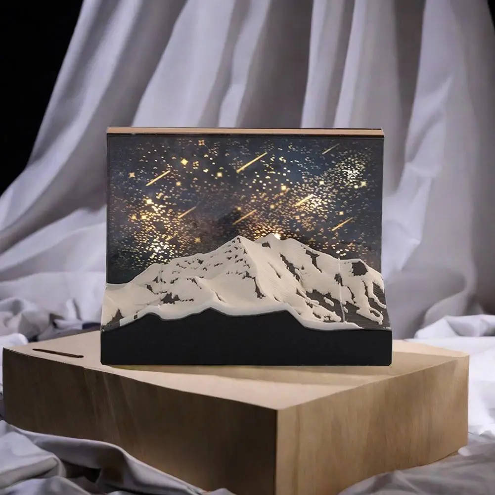 Timepiece Calendar 2025, 3d Snow Mountain Three-Dimensional Notepad Paper Carving, Gifts, Suitable For Home Office