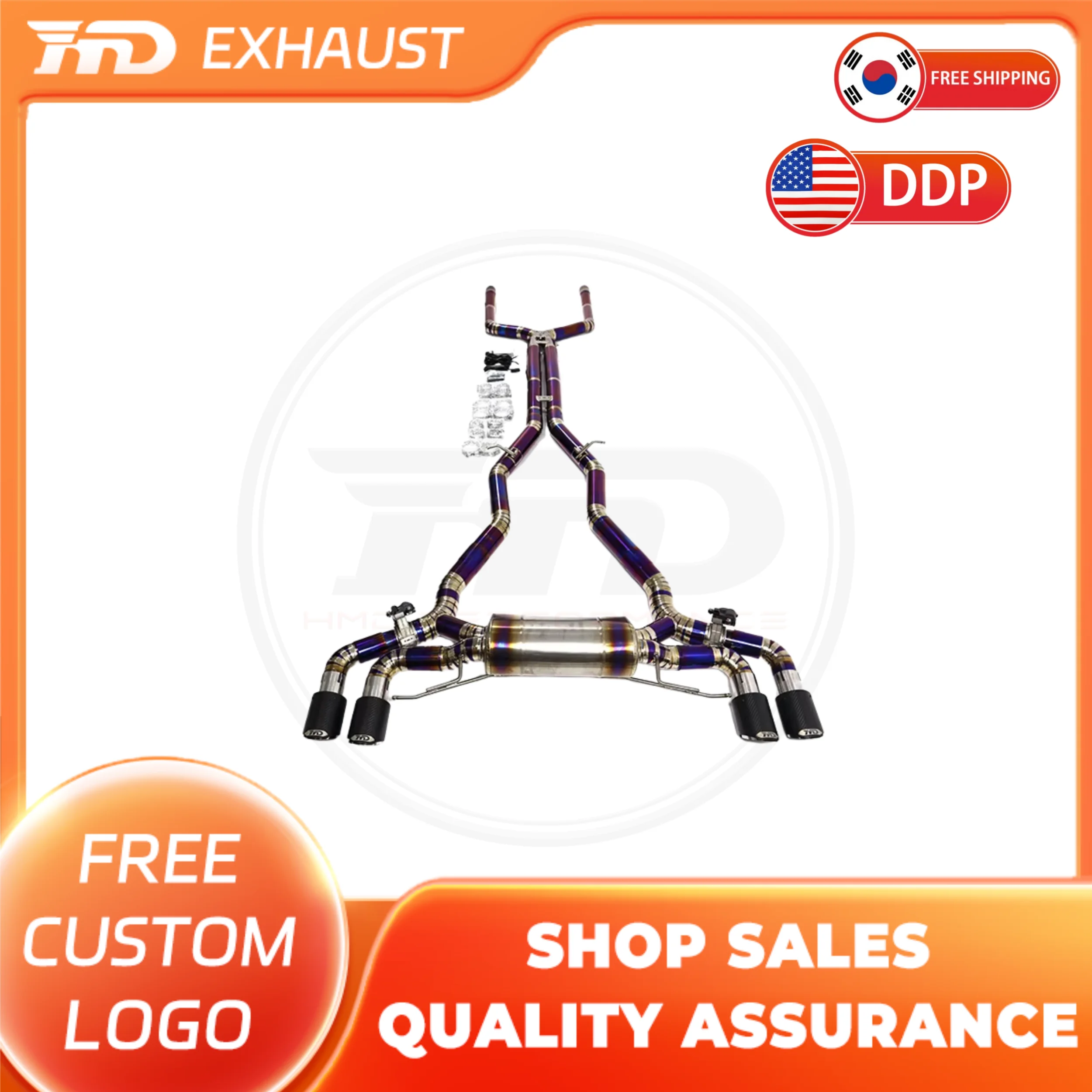 

HMD Hot sale Titanium Alloy Exhaust Systems performance catback exhaust for BMW M5 M6 F90 auto parts with muffler valve