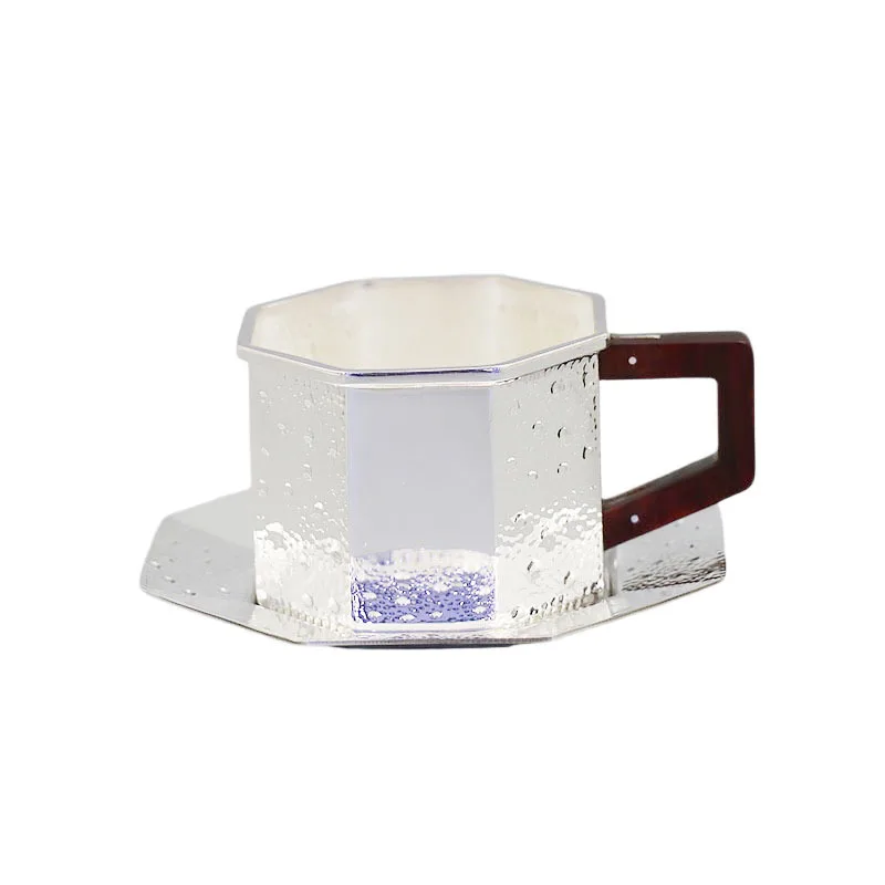 

Sterling silver simple glossy star anise, coffee cup milk cup, water cup silver cup home office
