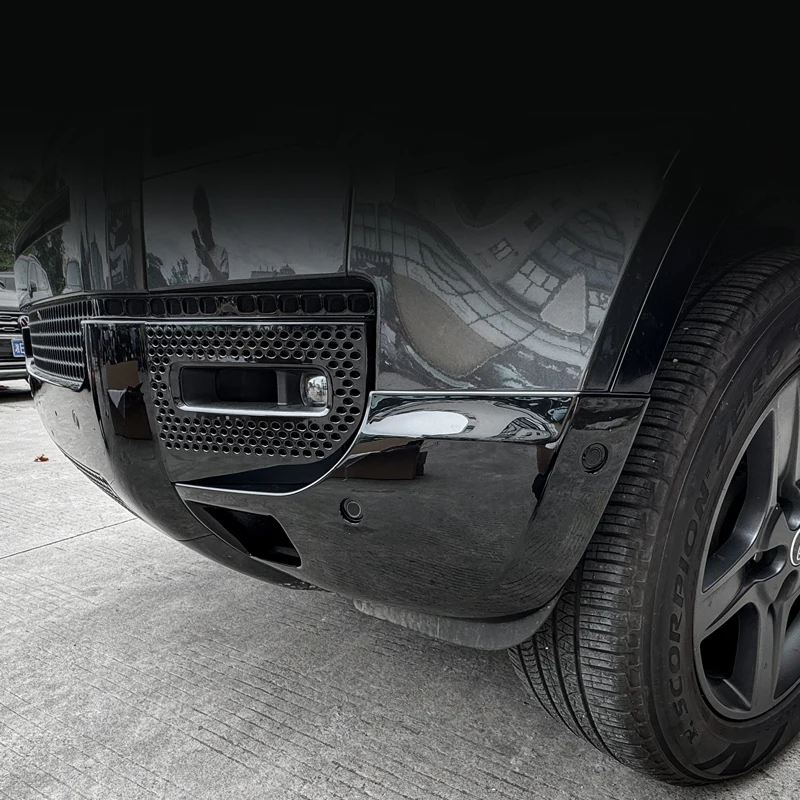 For Land Rover Defender 2020-2026 front bumper corner protection trim for 90/110 front face decorative protection stickers.