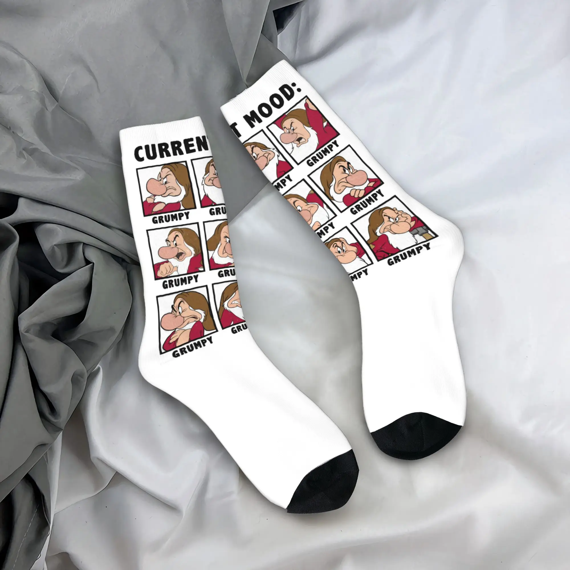 

Осенне-зимние модные мужские и женские носки Grumpy Mood Seven Dwarfs, белоснежные футбольные носки, впитывающие пот