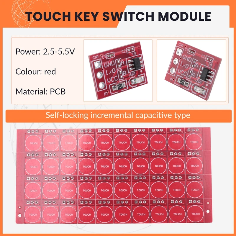 100 ชิ้น TTP223 Touch Key โมดูลสวิทช์ปุ่มสัมผัสตัวเก็บประจุประเภท Single Channel Self Locking Touch Switch Sensor