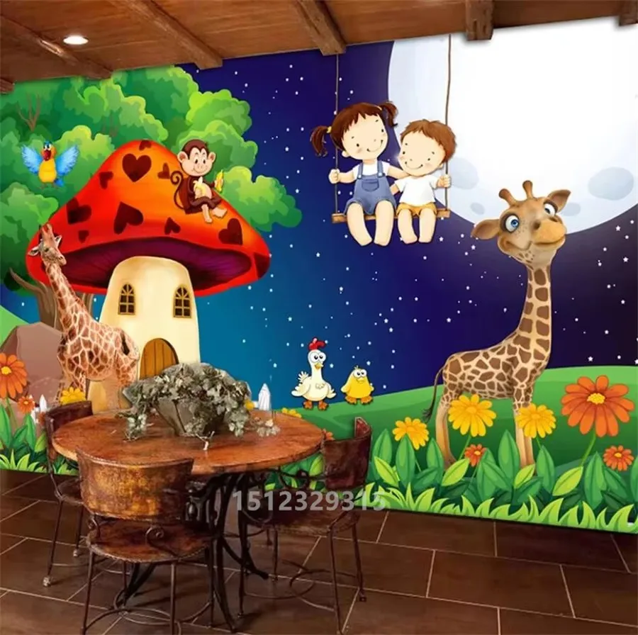 

Custom wallpaper 3d romantic children's room mural fantasy princess room forest cartoon background wall decoration painting обои