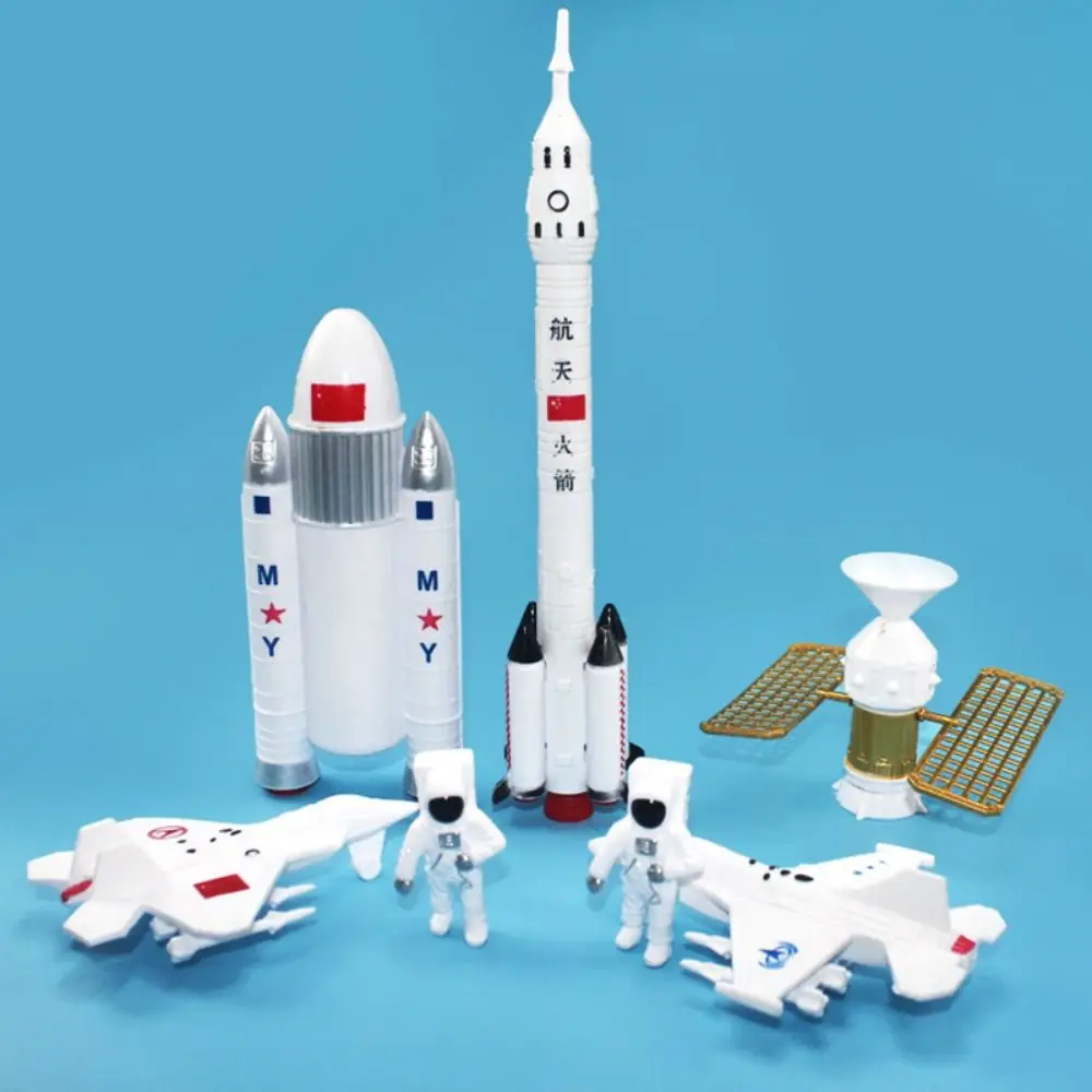 

7Pcs/Set Plastic Space Exploration Rocket Set Cosmic Satellite Simulation Model Manned Flight Set Early Education