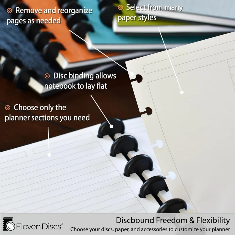 Junior Size Translucent/Clear Discbound Notebook Poly Covers, Compatible with Circa, Arc, and TUL (Set of 5)