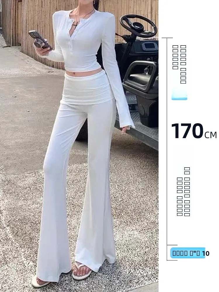 Pantaloni a Zampa d'Elefante a Vita Alta Americani, Pantaloni Estivi da Donna Snellenti e Coprenti, Pantaloni Sportivi Casual Lunghi per Yoga