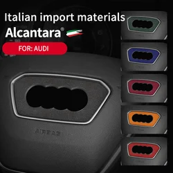 Car interior steering wheel center label sticker alcantara suede For For audi a3 A4 a5 s3 q2 a6 q7 q8 q3 q5l q5 accessories