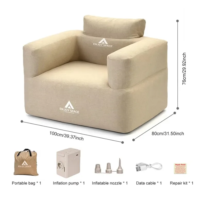 Easy Inflation Air Couch for Indoor and Outside Leisure Single Camping Sofa with Integrated Pump image 5