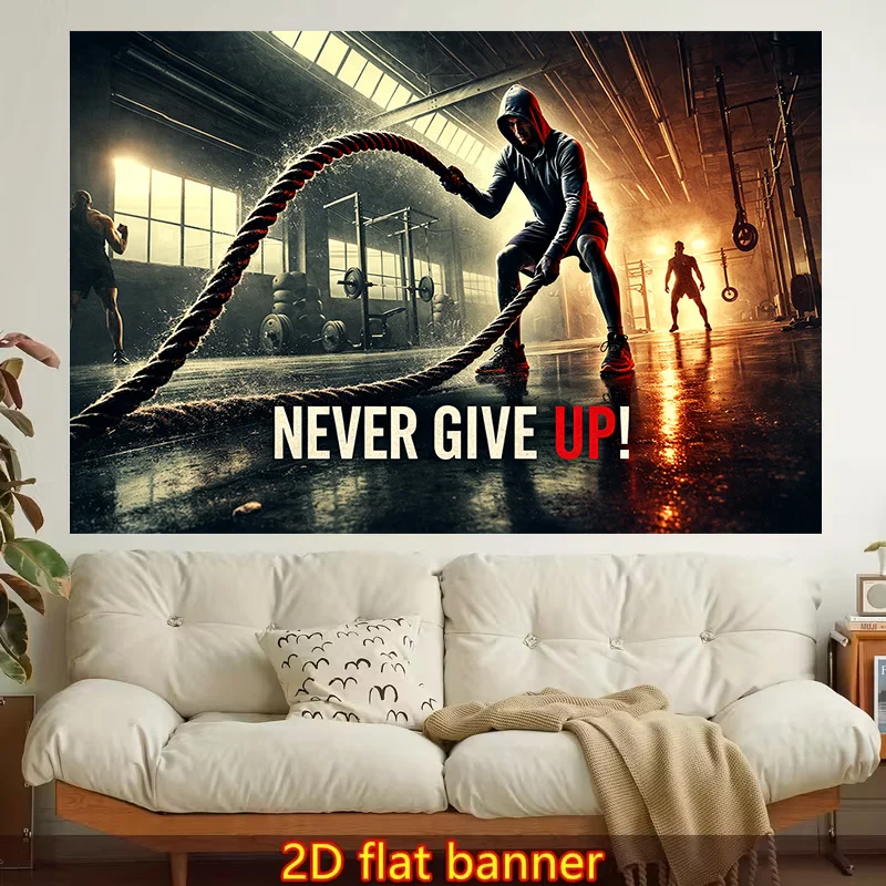 1pc Stylish 2D Flat Printed Wall Tapestry, Motivational Sporting, Into Nothingshed, Sweat Mass Com. Colorful Aesthetics, Bedroom Aesthetics, Suitable for Living Room, Bedroom