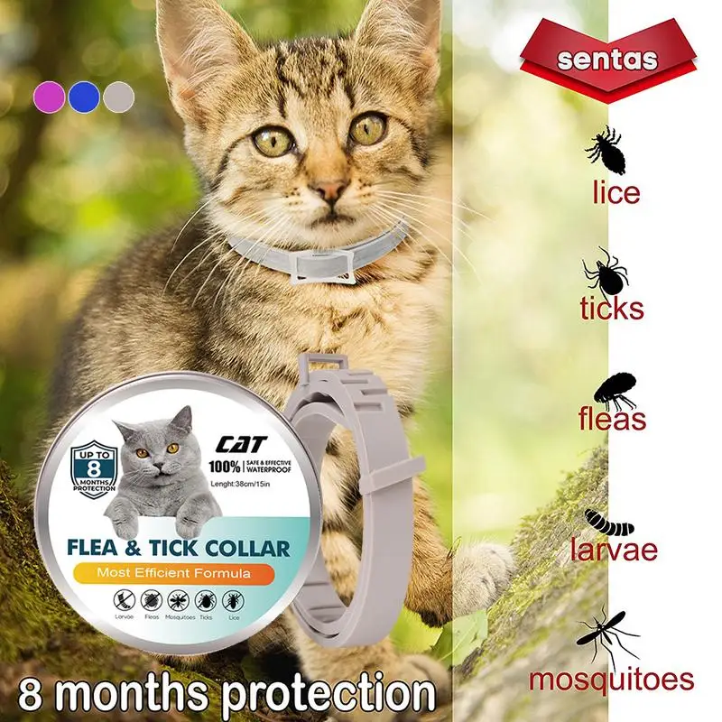 38m Adjustable Pet Collar Cat Dog AntiFlea Collar Anti Flea Tick Louse Collar Pet Protect Repel Rubber Necklace Pet Supply