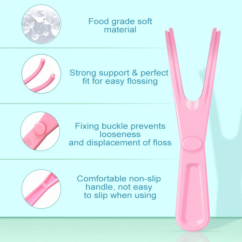 1/5Pcs Y Form Kunststoff Zahnseide Rack Wiederverwendbare Pick Halter Zähne Sauber Pflege Werkzeug Ohne Zahnseide Mundhygiene zahnstocher