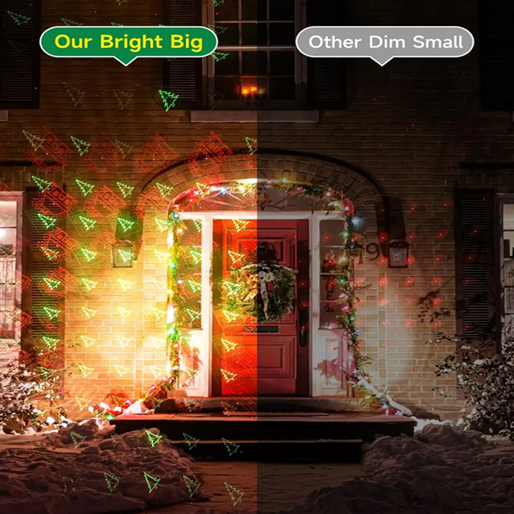 عيد الميلاد النجوم جهاز عرض ليزر أضواء في الهواء الطلق الأحمر الأخضر تتحرك ستار دش مقاوم للماء حديقة عطلة ديكور الحفلات مع جهاز التحكم عن بعد