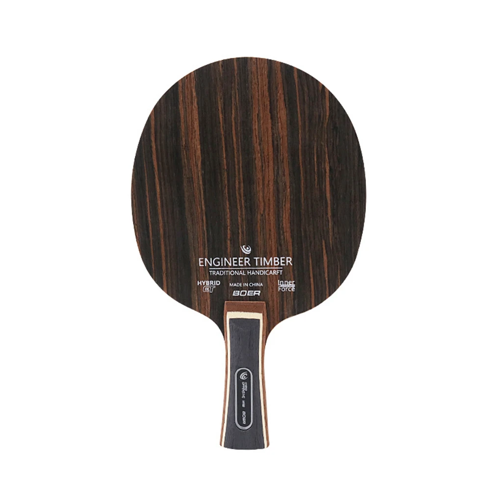 Table Tennis Racket Bottom Plate Long Handle Ebony Dalbergia 5Ply Blade Paddle Professional Table Tennis Pong Racket Bottom