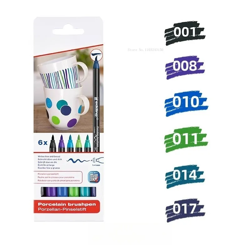 6pcs/set Basic/warm/cool Color Series Ceramic Paint Brushes Waterproof Non-fading DIY Porcelain Plate Creative Graffiti Brush