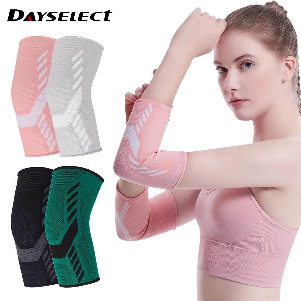 1Pcs Elbow Support Elastic Gym Sport Elbow Protective Pad Absorb Sweat Sport Basketball Volleyball Tennis Arm Sleeve Elbow Brace