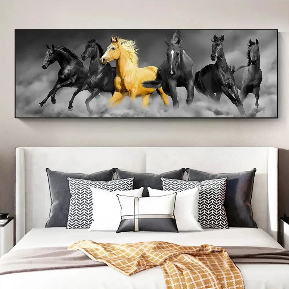 Black Horse DIY Diamond Painting New 2024 Full Round square jewelry cross stitch Home Decor Diamond Mosaic Embroidery Home Decor